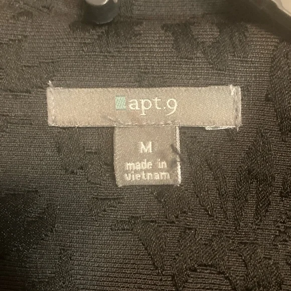 Apt. 9 Black jacquard damask Swing Coat Baby Doll Medium - Picture 8 of 14